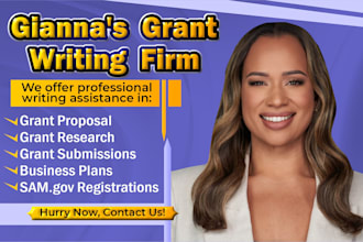 do grant research, grant proposal writing, application help and business plan
