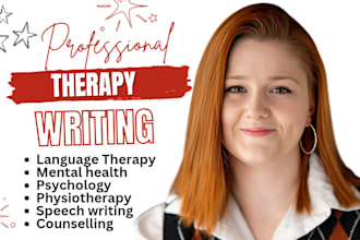 write speech therapy, mental health, physical therapy, health and fitness