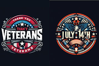 create vintage classic military veteran logo
