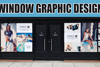 design creative shopfront or storefront window graphics