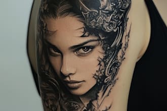 do custom tattoo design as a tattoo artist