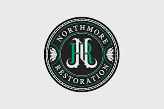 traditional restoration business monogram style logo
