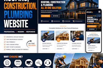 design roofing, construction, plumbing website
