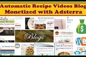 create automated recipe videos blog monetized with adsterra