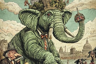 make a political or satirical cartoon illustration
