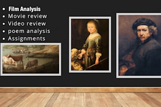 do film analysis, movie review, TV show review, youtube video review