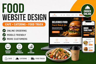 build food catering website,food truck website, cafe website and online ordering