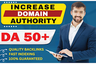 increase your website domain authority moz da 50 plus with SEO