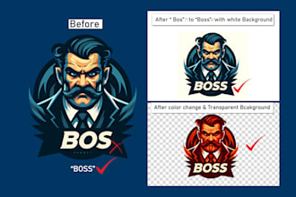 edit ai logo or image with color change, text editing, flaw fixing, png, jpg