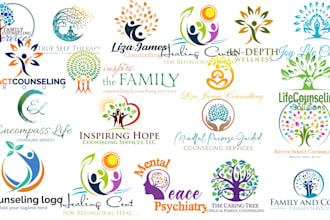 design business wellness logo,coaching,therapy,mental health and counseling lo