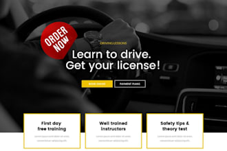 do driving school website, wordpress driving school landing page