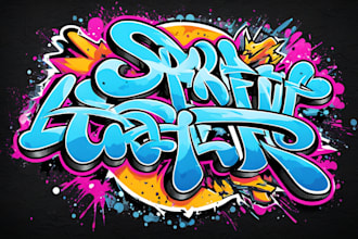 create graffiti logo or digital art graffiti illustration