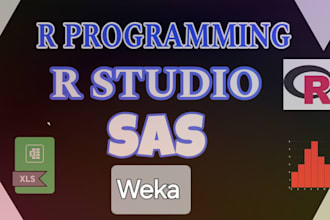 do code in rstudio,  sas  and weka