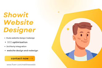 design, redesign, a showit website or template, showit blog, duda website
