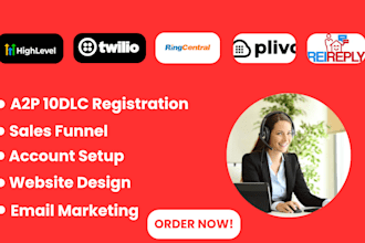 set up ghl a2p 10dlc registration on twilio, gohighlevel, ringcentral, rei reply