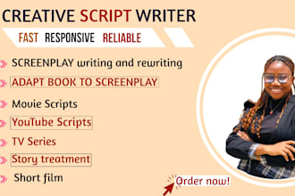 write your movie script, screenplay, tv series, film script