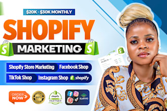 setup tiktok shop, facebook shop, instagram shop, shopify dropshipping marketing