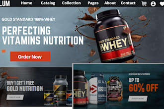 design vitamin and supplement shopify store health supplement supplement website