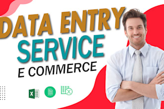 do e commerce data entry, data entry, data mining,  and web research