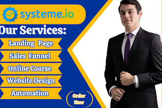 create systeme io landing pages, systeme io sales funnels, website design