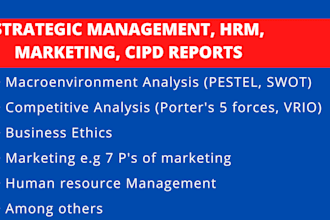 do cipd, marketing, hrm, strategic management reports