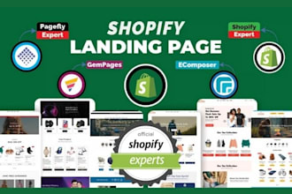 shopify landing page, one product store, product page with pagefly, gempages