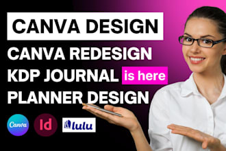 redesign, edit canva ebook, canva book design,format canva workbook, kdp journal