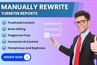manually rewrite ai content, edit and proofread your book plagiarism free