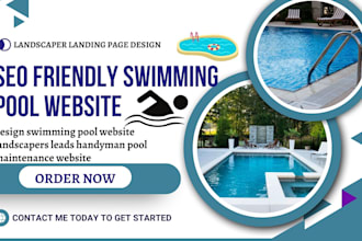design swimming pool website landscapers leads handyman pool maintenance website