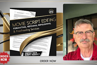 proofread edit format your movie script screenplay tv series youtube featur film