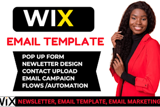 design wix pop up form, newsletter template, email campaign wix automation