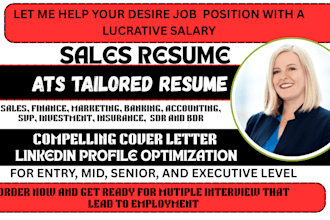 write ats sales, marketing, accounting, finance, and tech sales resume