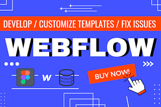 develop, customize templates and fix issues in webflow