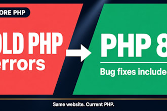 update your old core PHP code to PHP 8 and fix bugs