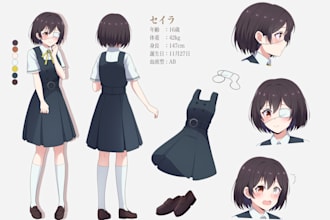 create beautiful anime character design and concept art