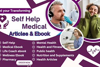 write self help, medical, life coach, wellness ebook, workbook, journal
