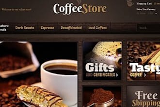 manage and design coffee shopify store coffee bean website