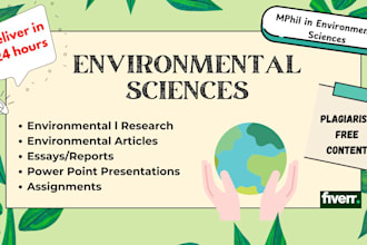 do environmental sciences related research in 24 hours
