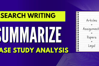 do case study analysis, report, assignment, apa paper, research summary writing