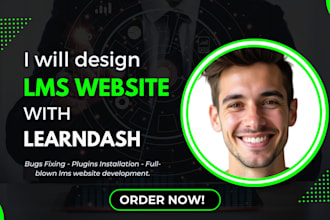 design an lms website with tutor lms or learndash