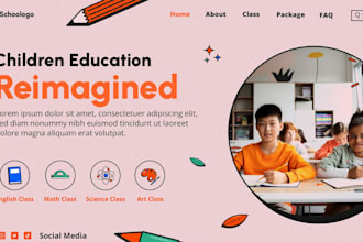 design kindergarten website, preschool, nursery school or daycare website