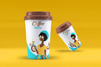 do coffee cup or paper cup or ice cream packaging design