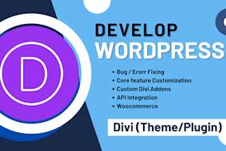integrate API, customize, develop wordpress website with divi theme