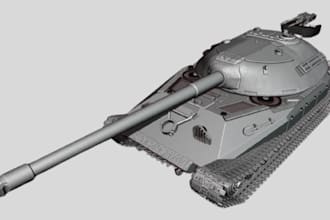 3d game asset model for 3d printing, 3d tanks sculpting, 3d ship model, 3d boat