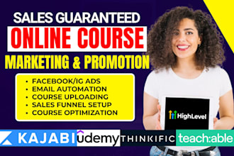 do udemy online course promotion thinkific kajabi online course sales funnel