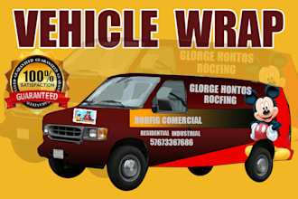 create van wrap design, truck wrap,  and boat wrap, car wrap, vehicle wrap
