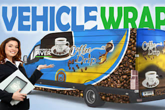 create van wrap design, truck wrap,  and boat wrap, car wrap, vehicle wrap