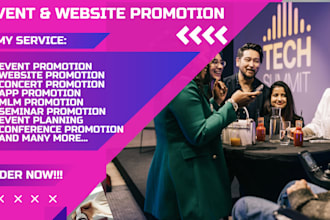 do event promotion webinar website promotion MLM concert event management app