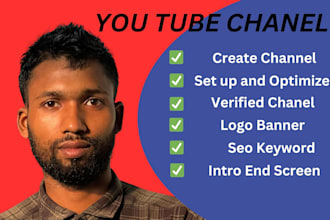 create and set up youtube channel with logo, banner,