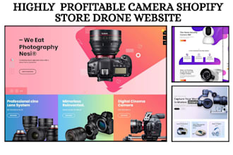 design camera shopify cctv camera photography camera store webcam drone website